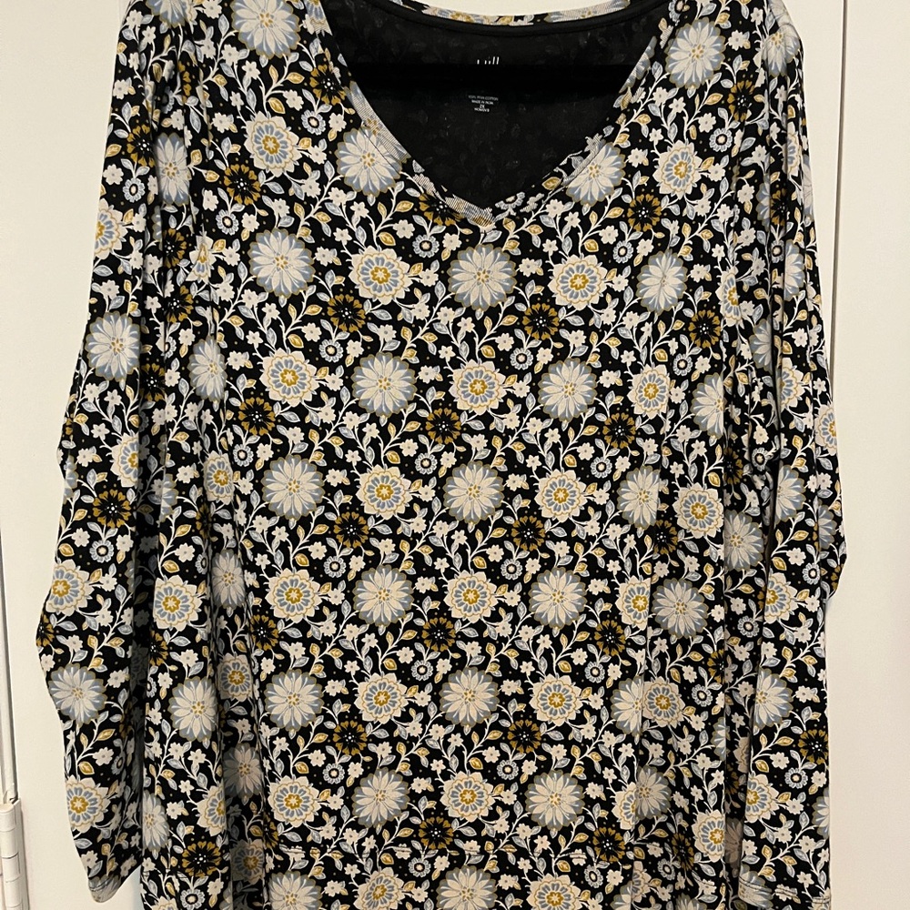 J.Jill Pima v-neck long sleeve tee